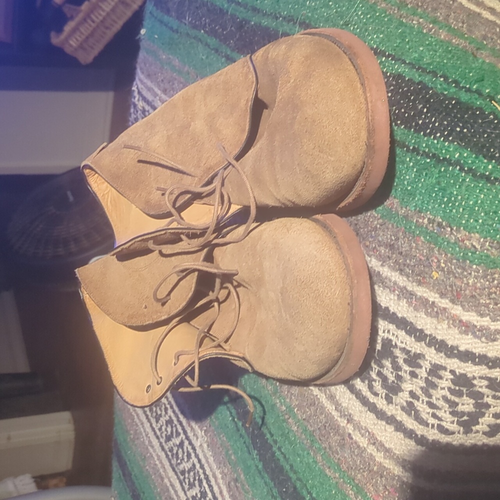 Brown Suede Lace-Up Shoes